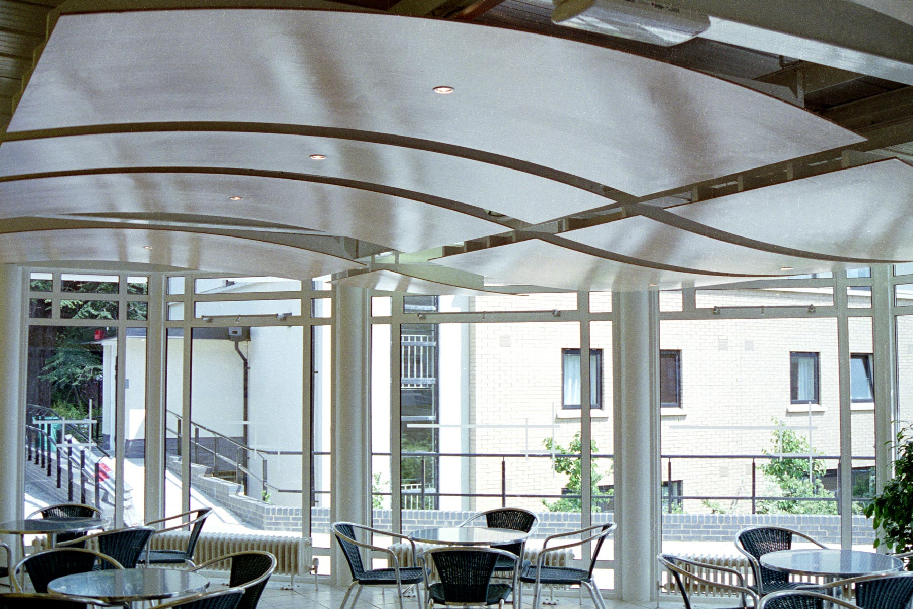 Royal Holloway University of London - Student Bar Extension - Curved ceiling acoustic panels