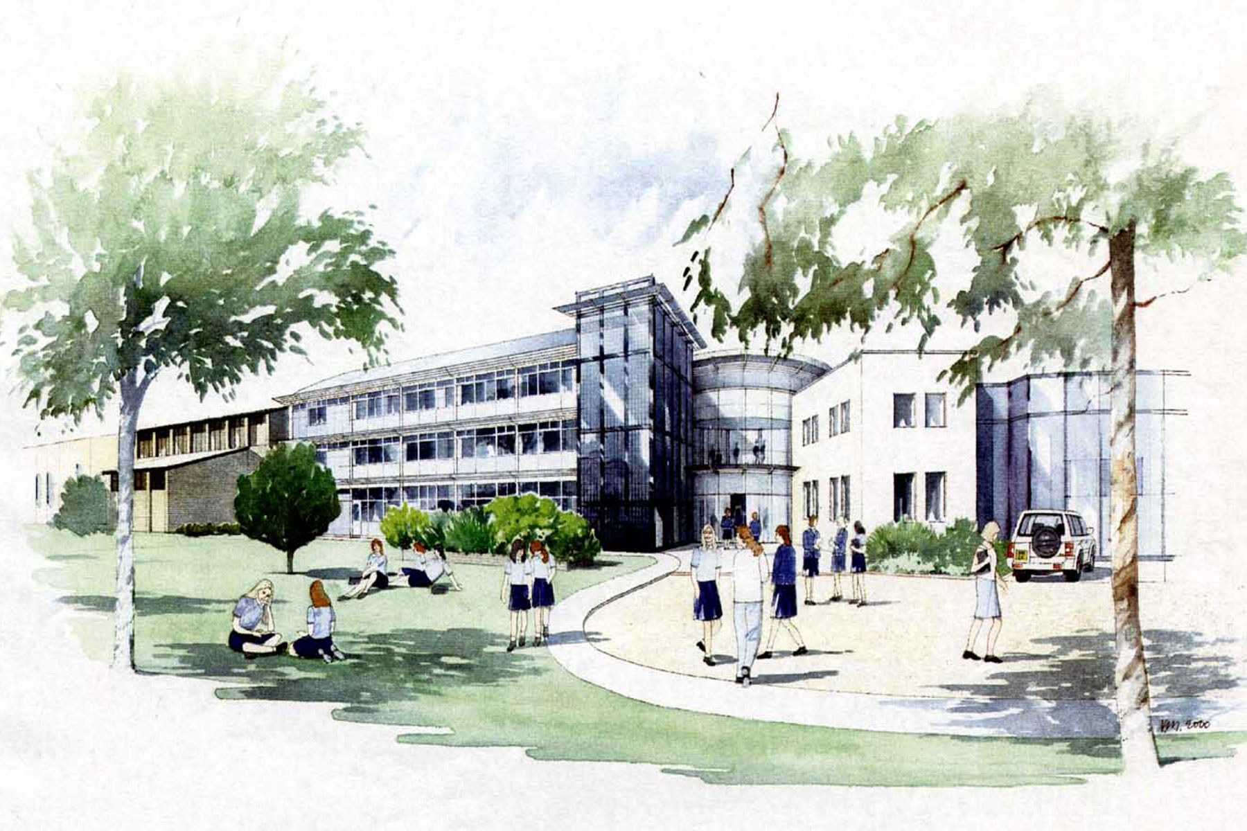 Notre Dame School Masterplan Watercolour Visualisation