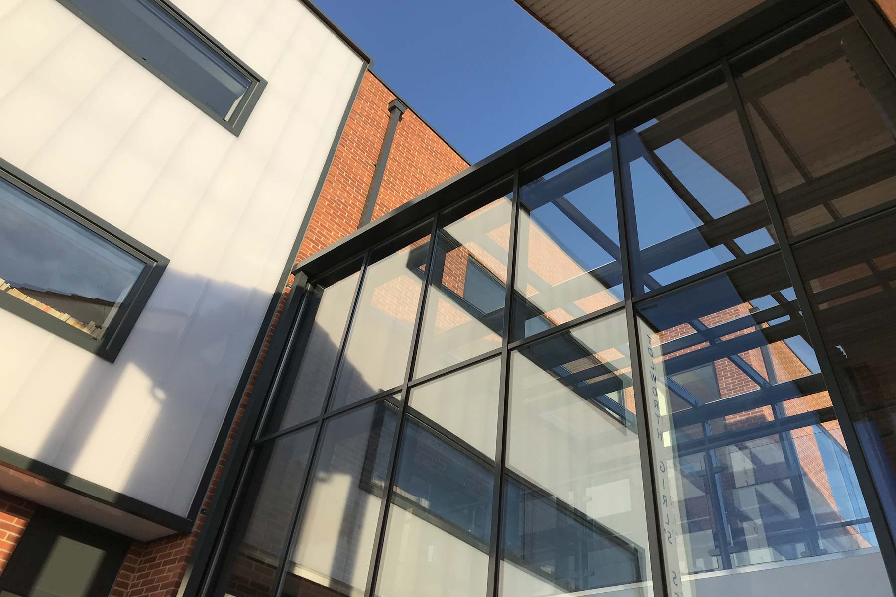 Tolworth Girls' School Curtain Wall Link and Entrance