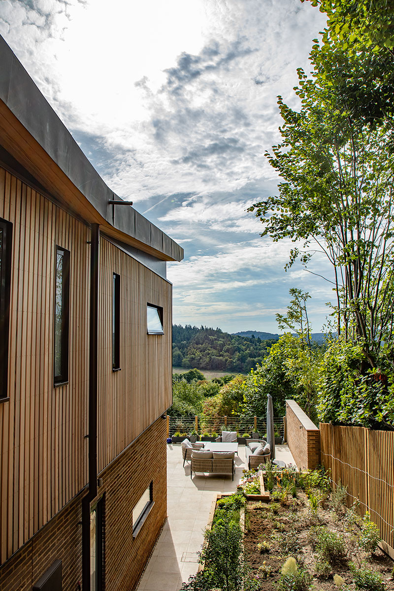 Modern House, Timber Frame, Zinc Roof, Cedar Cladding